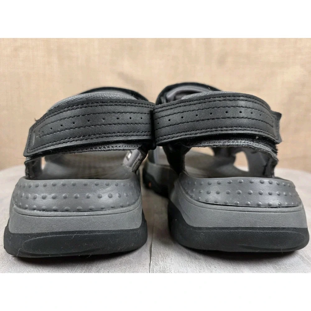 Skechers Men's Tresman Garo Fisherman Beach Hiking Sandals Black Gray Size 12